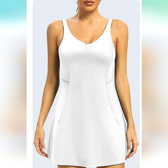 NEW Colorskin Women's 2-Piece Tennis/Golf Dress & Shorts Set! White (S) Stretch - Picture 3 of 9